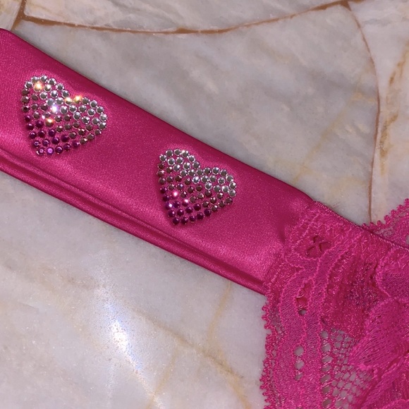 VS VERY SEXY Shine Strap Lace Brazilian Panty Hearts Small - Picture 14 of 15